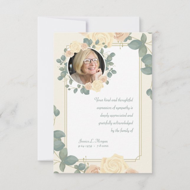 Tarjeta de agradecimiento por la simpatía de fotos (Anverso)