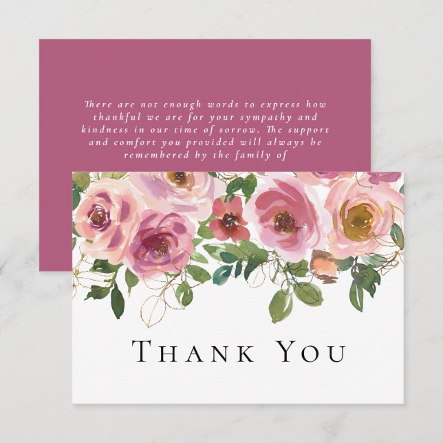 Tarjeta de agradecimiento por la simpatía del fune (Anverso / Reverso)