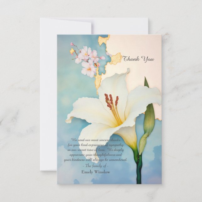 Tarjeta de agradecimiento por la simpatía floral n (Anverso)