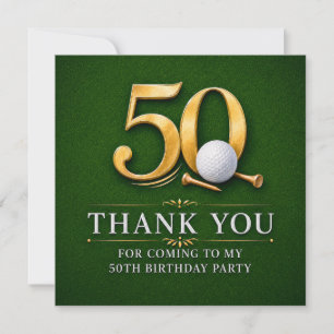 Tarjeta de agradecimiento por los 50 años de golf
