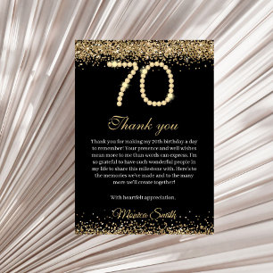 Tarjeta de agradecimiento por los 70 años de cumpl