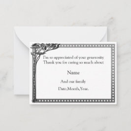 Tarjeta de agradecimiento por marco Art Nouveau