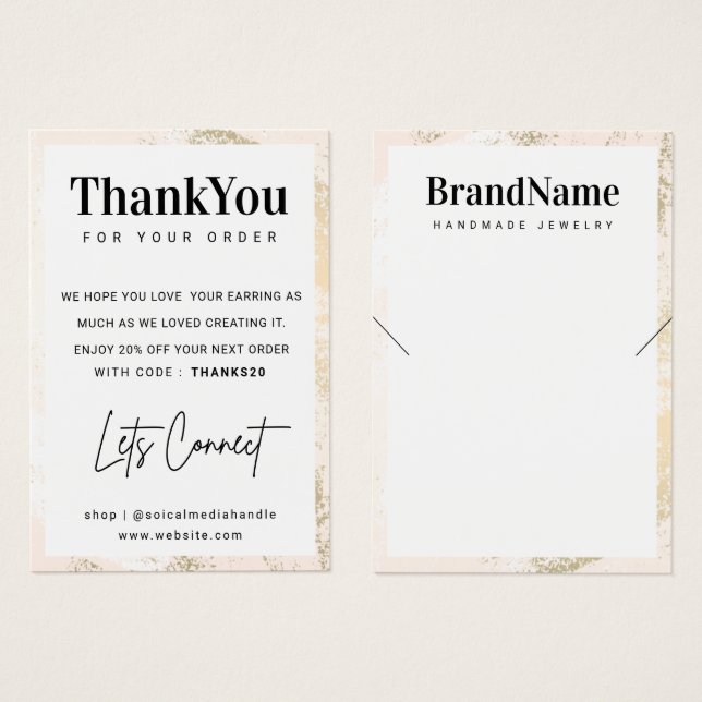 Tarjeta de agradecimiento por mostrar el collar de (Anverso y reverso)