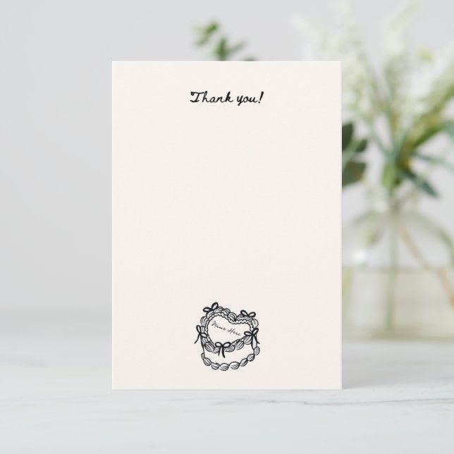 Tarjeta de agradecimiento por nombre personalizado (Anverso de pie)