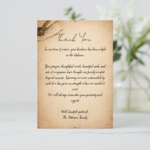 Tarjeta de agradecimiento por pésame funeral