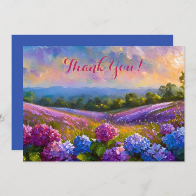 Tarjeta de agradecimiento por pintura de aceite de (Anverso / Reverso)