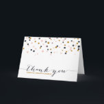 Tarjeta de agradecimiento por puntos de confetti r<br><div class="desc">Confetti Dots Gracias Tarjeta Tarjetas Elegantes y únicas con puntos de confeti color negro,  dorado y morado oscuro. Los elementos coincidentes y otros colores están disponibles.</div>