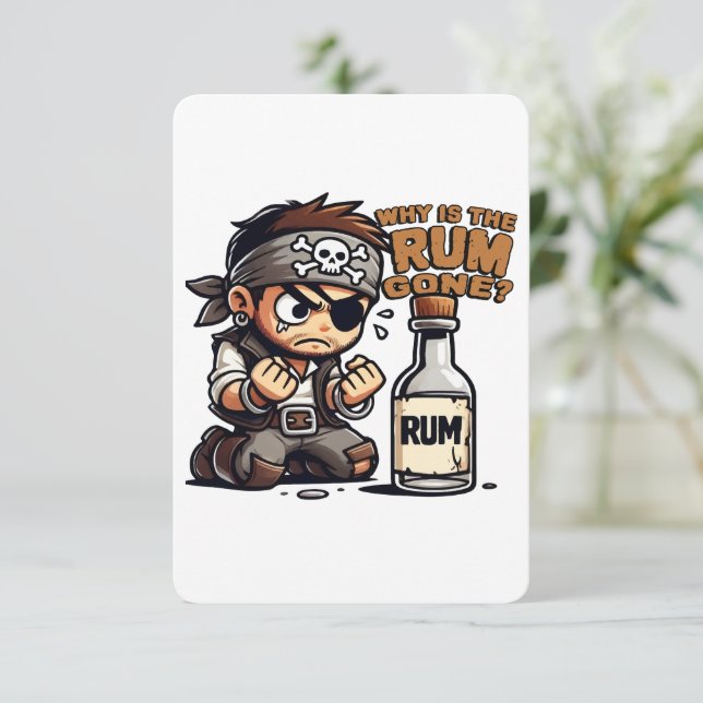 Tarjeta De Agradecimiento ¿Por qué se ha ido el ron? (Anverso de pie)