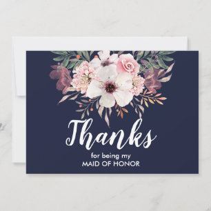 Tarjeta de agradecimiento por ser mi dama de honor