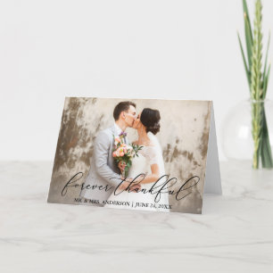 Tarjeta De Agradecimiento Por siempre elegante y agradecido Boda de caligraf