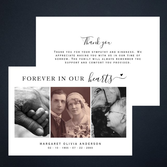 Tarjeta De Agradecimiento Por siempre en nuestro corazón fotográfico Simpatí (Subido por el creador)