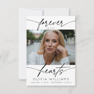 Tarjeta De Agradecimiento Por Siempre En Nuestros Corazones Simple Escritura