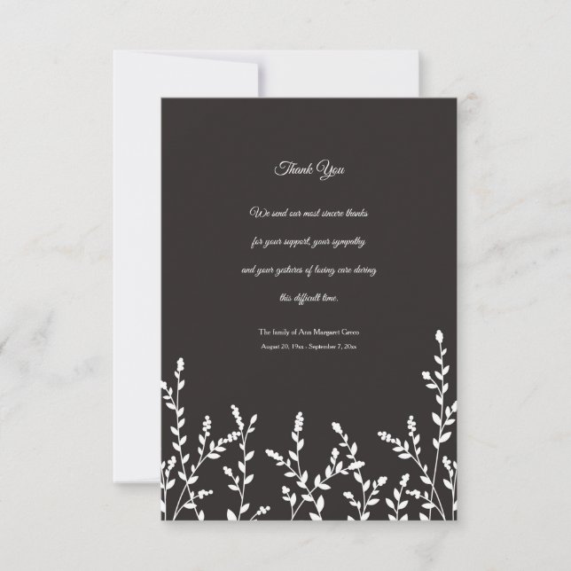 Tarjeta de agradecimiento por simpatía botánica (Anverso)