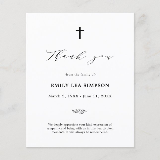 Tarjeta de agradecimiento por solidaridad con la f (Anverso)