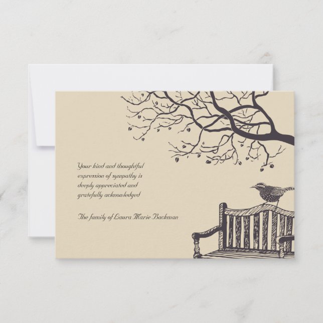 Tarjeta de agradecimiento por su soledad (Anverso)