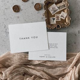Tarjeta de agradecimiento por tipografía de moda