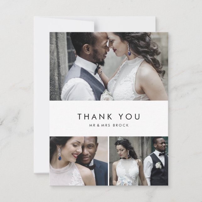 Tarjeta de agradecimiento por tipografía de moda 3 (Anverso)