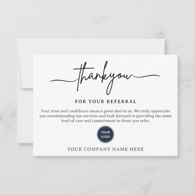Tarjeta de Agradecimiento por tu Referencia (Anverso)