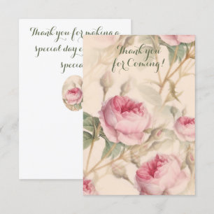 Tarjeta de agradecimiento por venir con elegante p