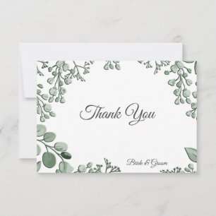 Tarjeta de agradecimiento por verdor que deja flor