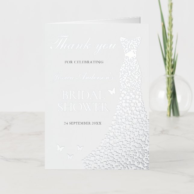 Tarjeta de agradecimiento por vestir Relieve metal (Anverso)