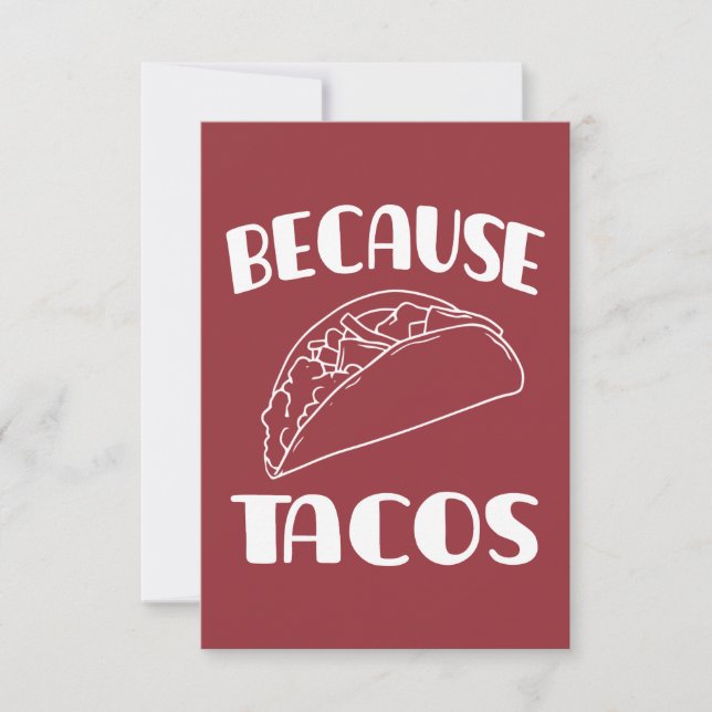 Tarjeta De Agradecimiento Porque Tacos       (Anverso)