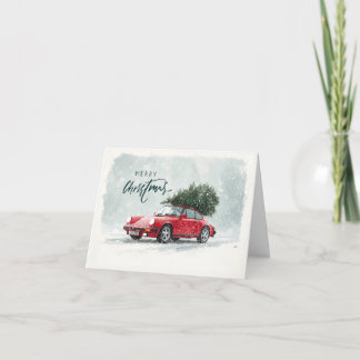 Tarjeta De Agradecimiento Porsche 911 Classic Merry Christmas Card
