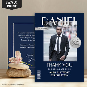 Tarjeta De Agradecimiento Portada de la revista Personalizado de cumpleaños 