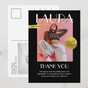 Tarjeta De Agradecimiento Portada de revista personalizada de cumpleaños mod