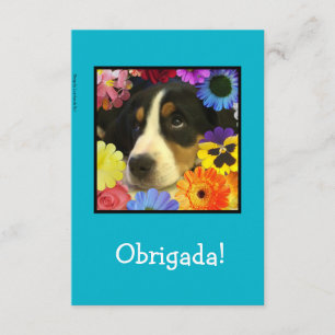 Tarjeta De Agradecimiento Portugués: ¡Gracias cardar/Obrigada!
