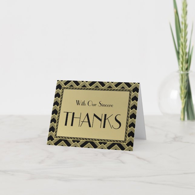 Tarjeta De Agradecimiento Posh Elegant Wedding Gracias (Anverso)