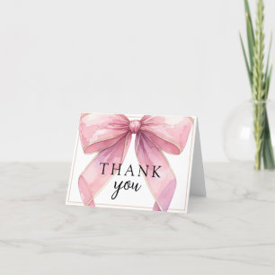 Tarjeta De Agradecimiento Posh Pink Coquette Bow Baby Shower