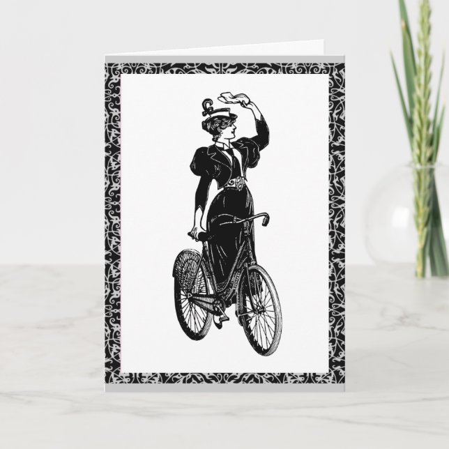 Tarjeta De Agradecimiento Postcarta de ciclismo de época (Anverso)