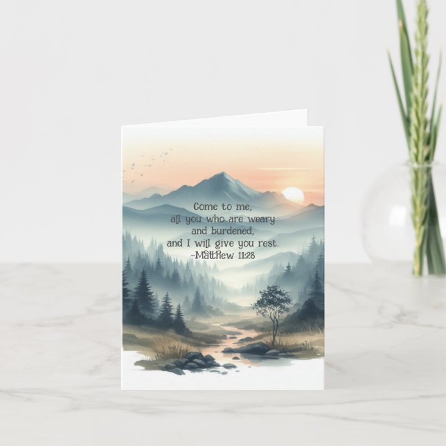 Tarjeta De Agradecimiento Postcarta de la escritura de acuarela cristiana (Anverso)