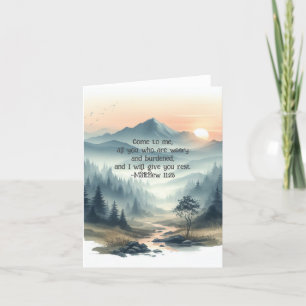 Tarjeta De Agradecimiento Postcarta de la escritura de acuarela cristiana