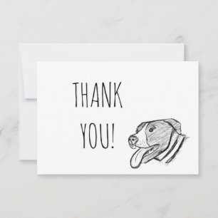Tarjeta De Agradecimiento póster de amante de animales perro pitbull dibujad
