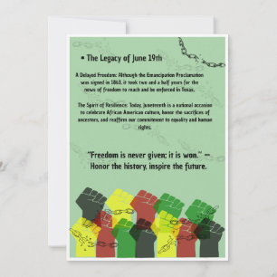 Tarjeta De Agradecimiento Póster oficial de la definición del Día de la Libe