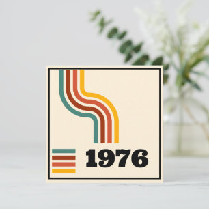 Tarjeta De Agradecimiento Póster Retro Vintage 1976 Cumpleaños o Reunión