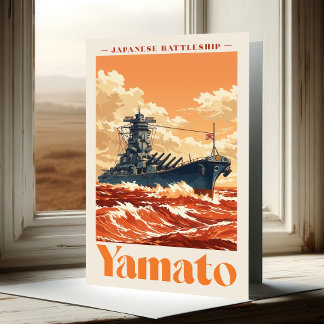 Tarjeta De Agradecimiento Póster Vintage Marítimo del Acorazado Japonés Yama