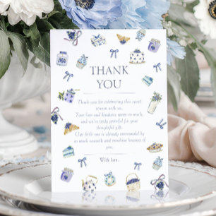 Tarjeta De Agradecimiento Postre de Arándanos Baby Shower Acuarela