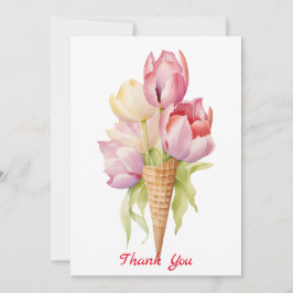 Tarjeta De Agradecimiento Postre de flores de tulipán