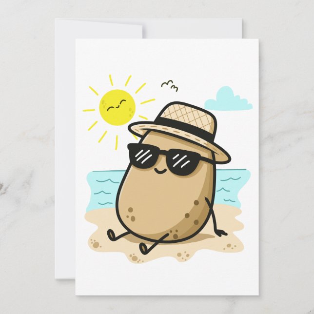 Tarjeta De Agradecimiento Potato On The Beach Summer Vibes (Anverso)