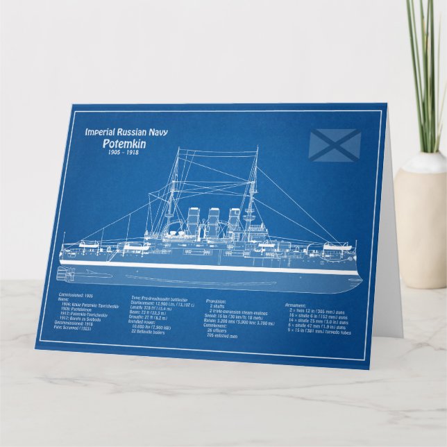 Tarjeta De Agradecimiento Potemkin - Planes de trazado de los buques ABD (Anverso)