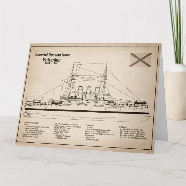 Tarjeta De Agradecimiento Potemkin - Planes de trazado de los buques SD (Anverso)