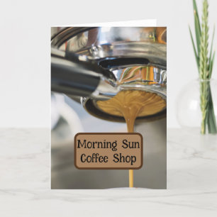 Tarjeta De Agradecimiento Pouring Espresso desde el nombre comercial de la m