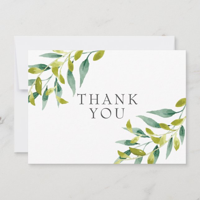 Tarjeta De Agradecimiento Pradera Campestre Verde Gracias (Anverso)