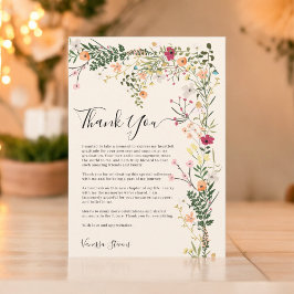 Tarjeta De Agradecimiento Prado bohemio flores silvestres graduación de prim