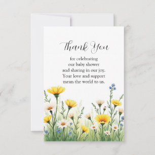 Tarjeta De Agradecimiento Prado delicado de flores silvestres