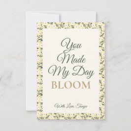 Tarjeta De Agradecimiento Prado Susurrante - Borde Floral Amarillo Mantequil