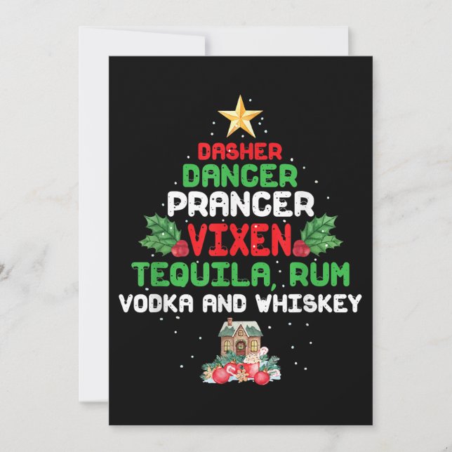 Tarjeta De Agradecimiento Prancer Vixen Tequila Whiskey (Anverso)